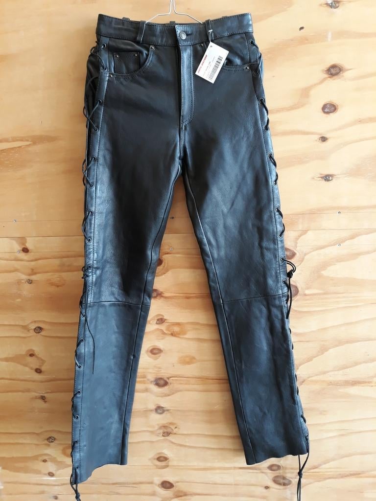LEDEREN BROEK, Maat 38/40 (M), Zwart, Nieuw, Ophalen of Verzenden