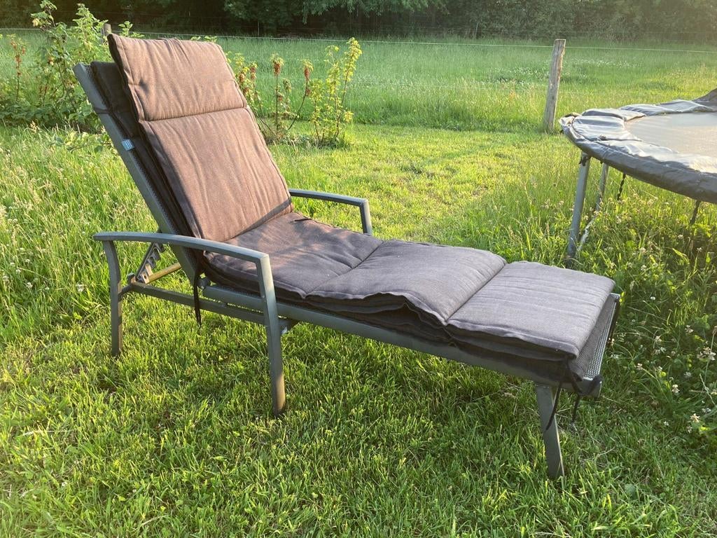Ligstoel, ligbed met kussen, Tuin en Terras, Ophalen, Aluminium, Verstelbaar