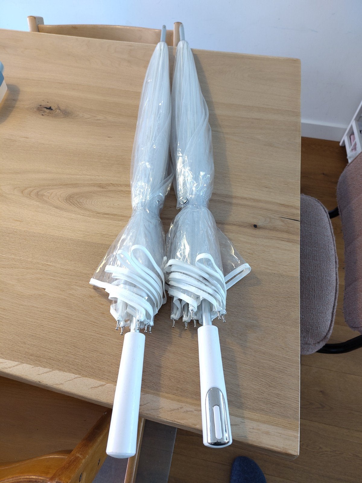 Paraplu doorzichtig/transparant voor bruiloft (2x), Ophalen, Transparant, Zo goed als nieuw, Overige kleuren