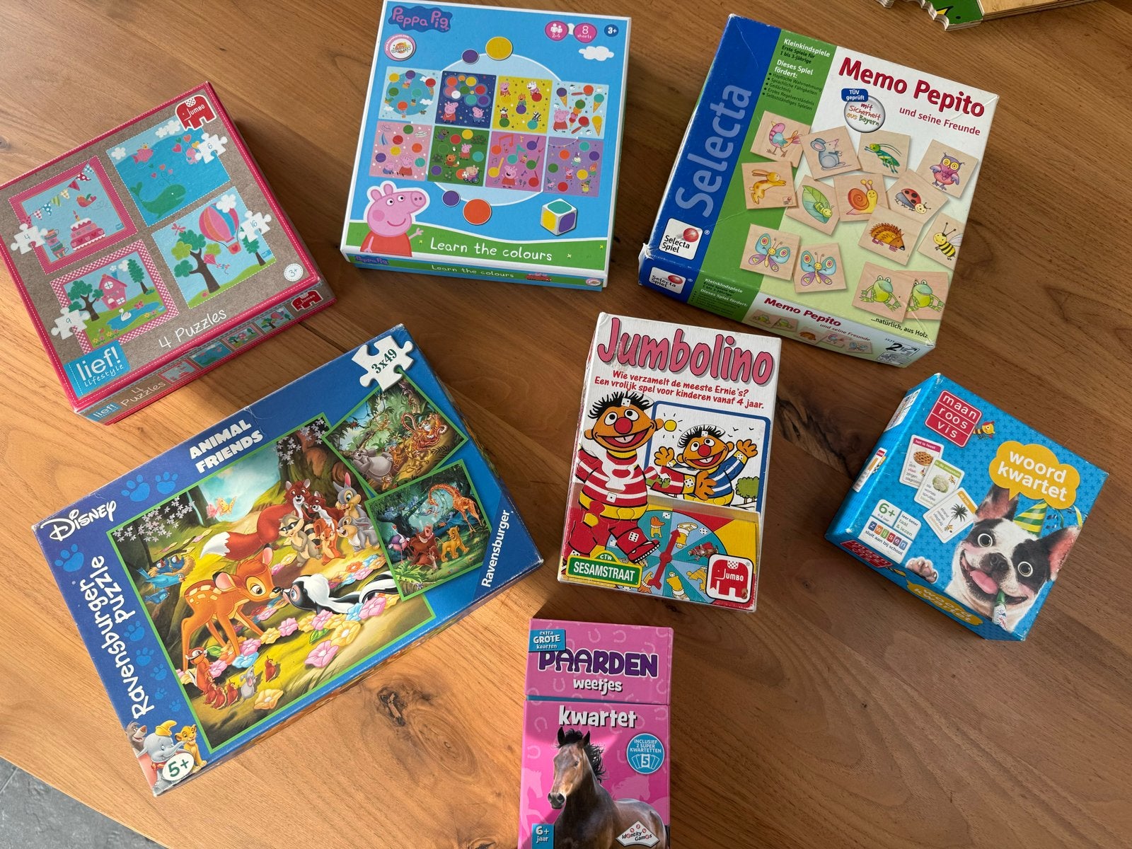 Diverse Spellen en Puzzels: Peppa Pig, Disney, Kwartet, Ophalen of Verzenden, Meer dan 50 stukjes, Gebruikt, 2 tot 4 jaar