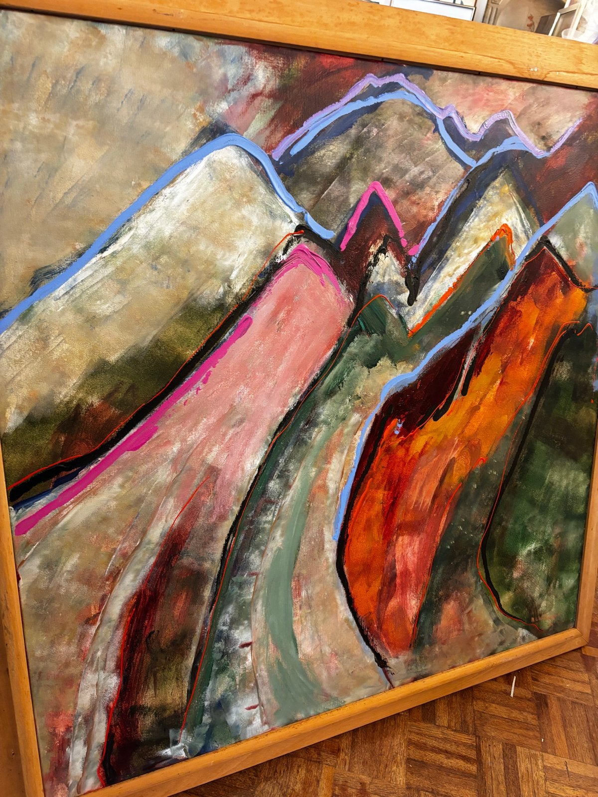 Schilderij Maya Wildevuur 100x100cm, Ophalen