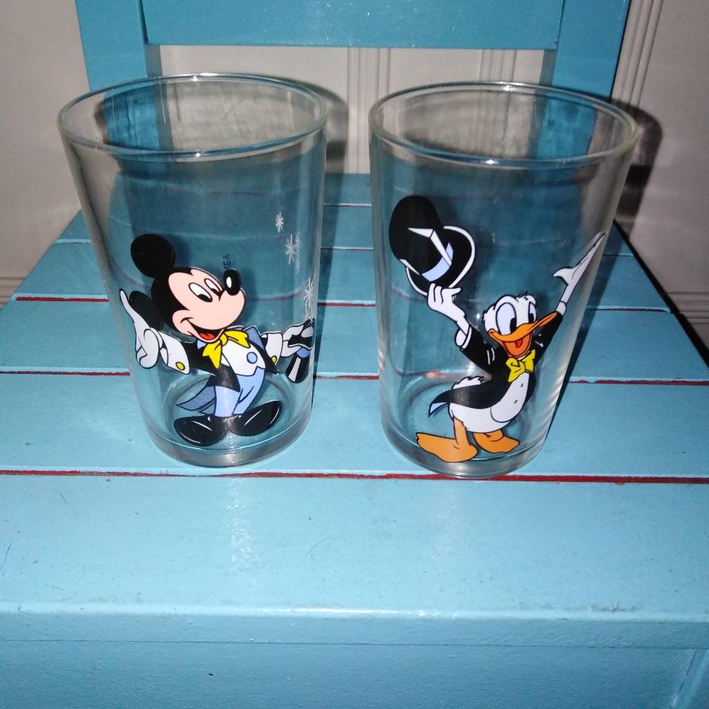 14 Disney glaasjes met Mickey & Minnie, Goofy, Pluto, Donald, Ophalen, Mickey Mouse, Gebruikt, Servies