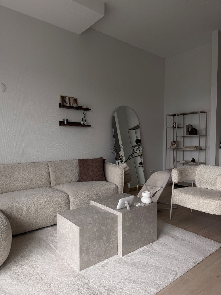Salontafel set marmer, Ophalen, Gebruikt, 50 tot 100 cm, Vierkant