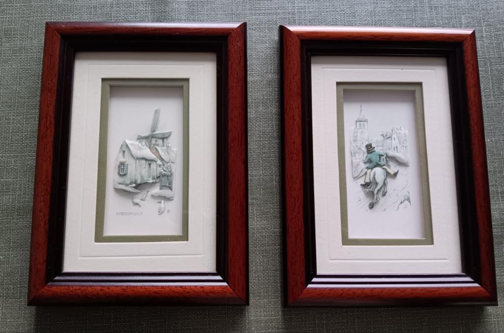 2 3D SCHILDERIJTJES VAN ANTON PIECK, Ophalen of Verzenden, Minder dan 50 cm, Schilderij, Minder dan 50 cm