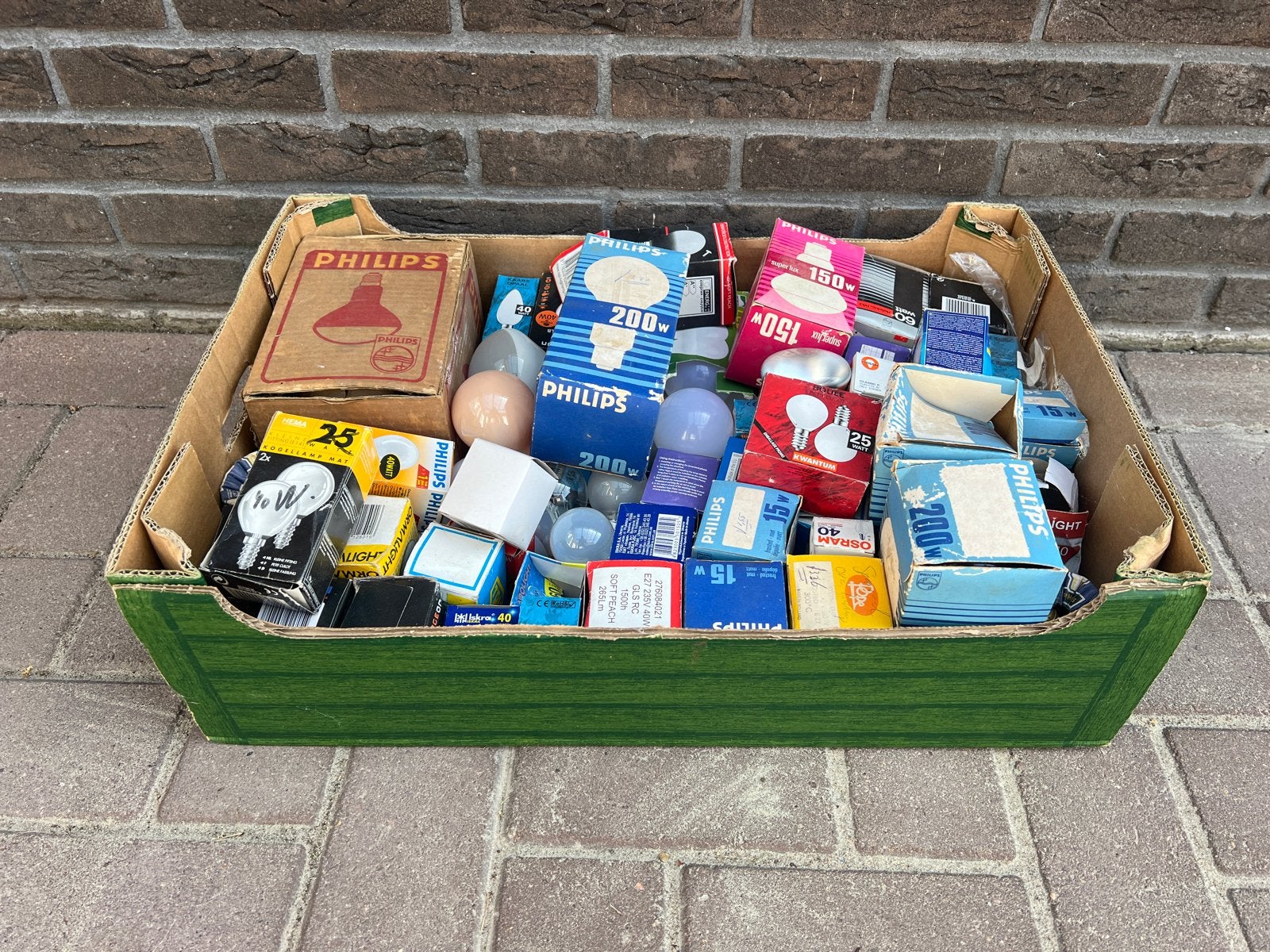 Grote partij vintage gloeilampen Philips Osram, Ophalen, Gebruikt, Philips, Meerkleurig