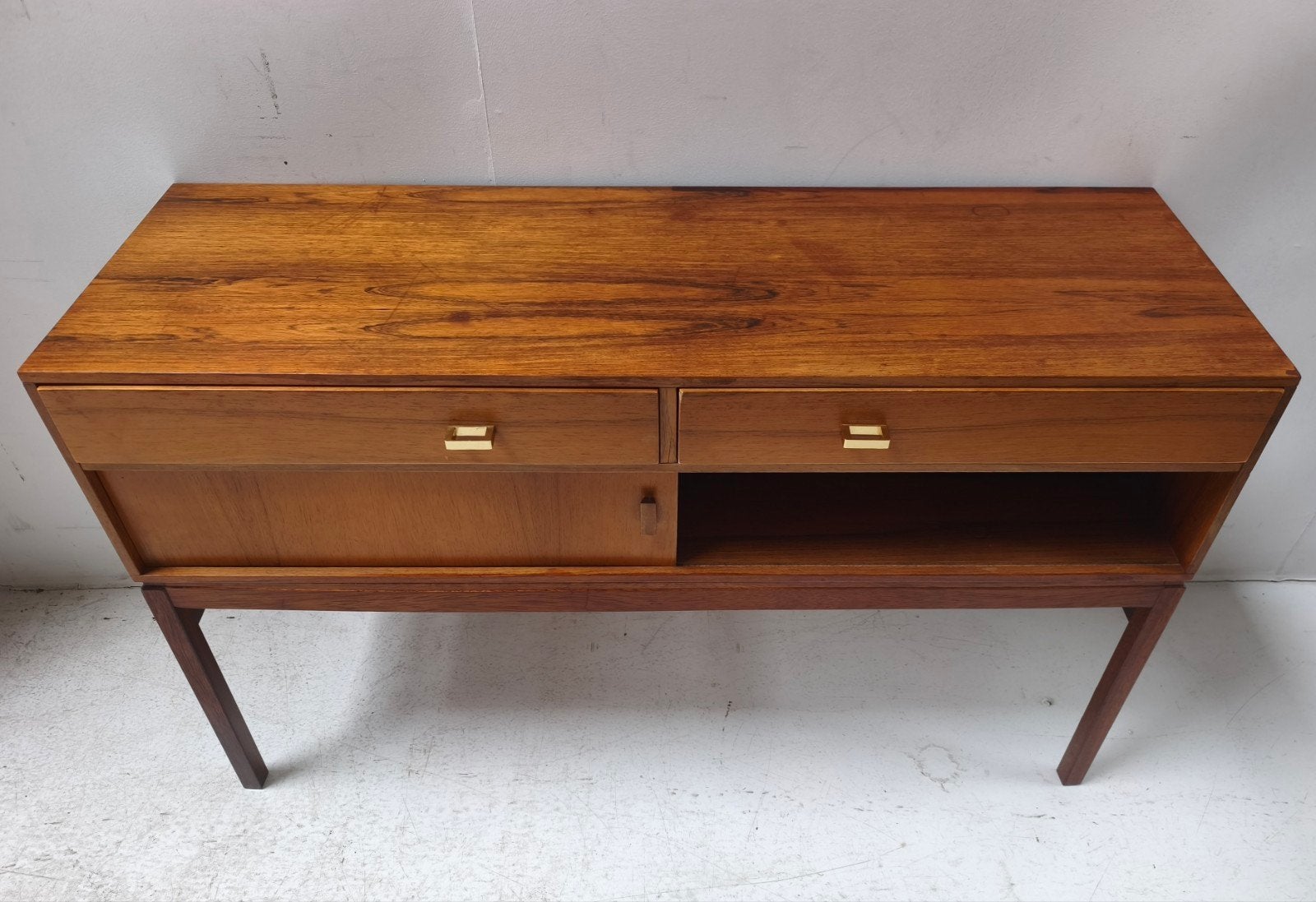 Vintage jaren 60 palissander laag dressoir kaptafel, Ophalen, Gebruikt, 25 tot 50 cm, Overige houtsoorten