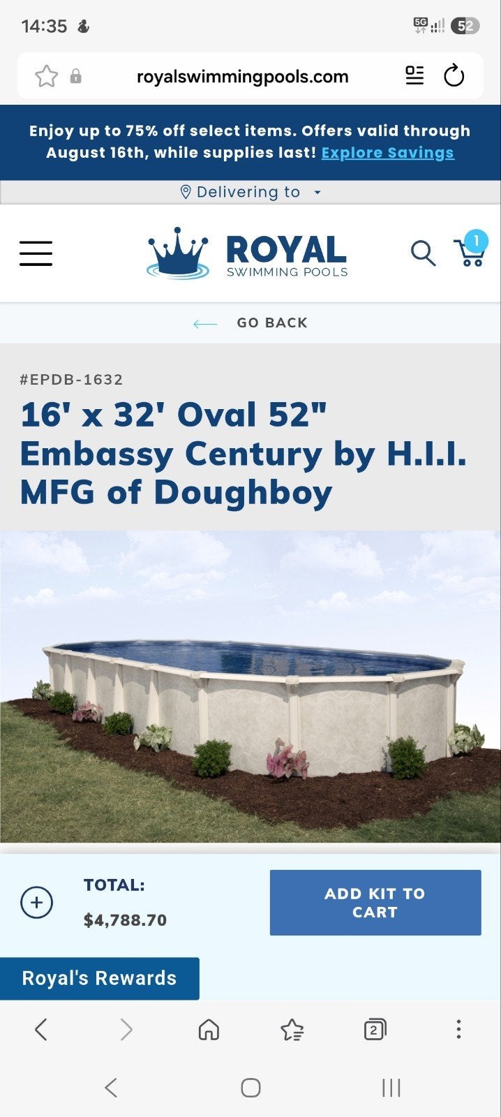 Ovaal zwembad 16x32ft (4.88x9.75m) met toebehoren, Ovaal, Ophalen, 120 cm of meer, 300 cm of meer