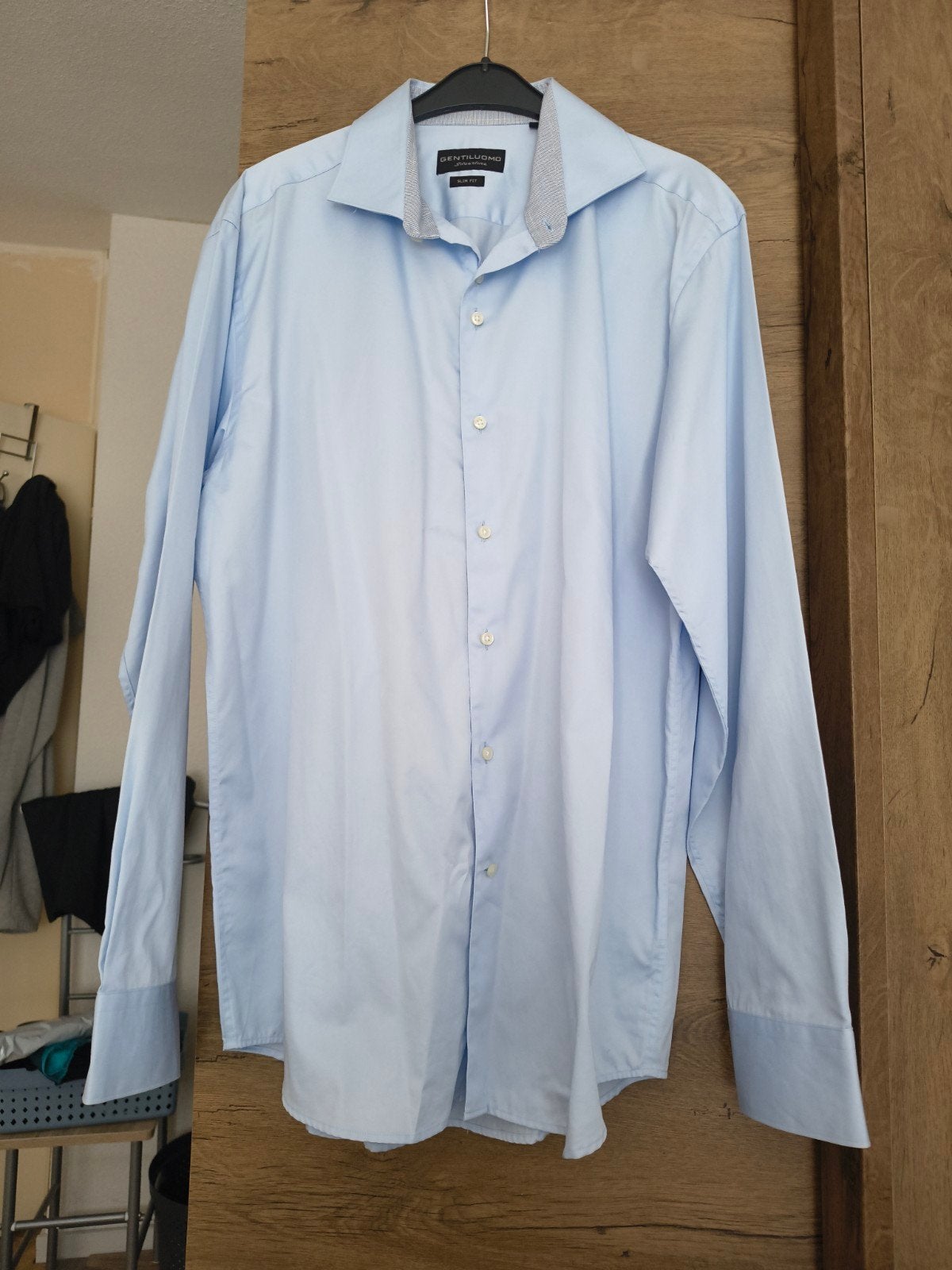 Gentiluomo Silverline Slim Fit Overhemd Maat 43, Blauw, Ophalen of Verzenden, Zo goed als nieuw, Gentiluomo