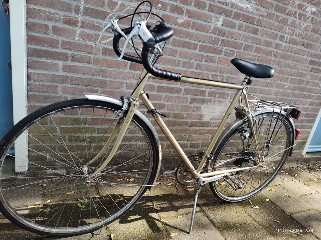 Vintage racefiets Simplex - Goudkleurig, Fietsen en Brommers, Fietsen | Racefietsen, Gebruikt, Heren, Overige merken, Minder dan 10 versnellingen