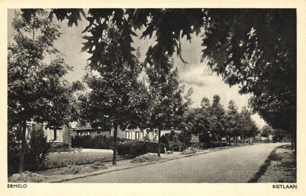 Ermelo - Rietlaan - niet gelopen, Ophalen of Verzenden, 1940 tot 1960, Ongelopen, Gelderland