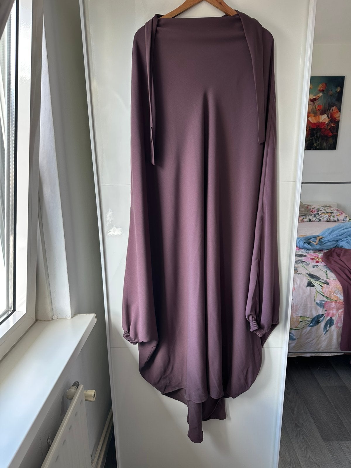 Paarse khimar hijab, Ophalen of Verzenden, Nieuw, Paars, Boven de knie