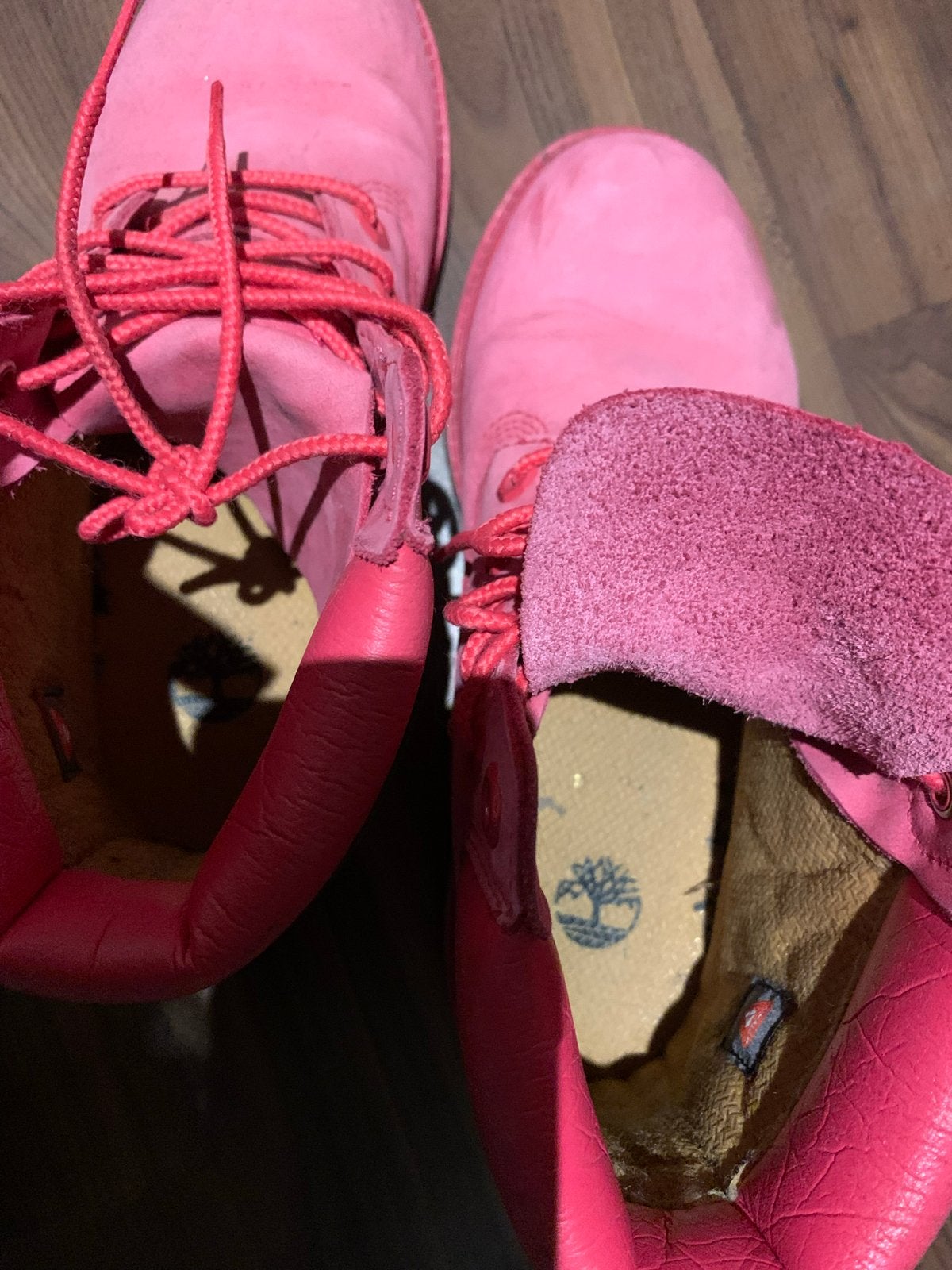 Roze Timberland 6 Inch Premium Anniversary Laarzen, Ophalen, Gedragen, Roze, Lage of Enkellaarzen