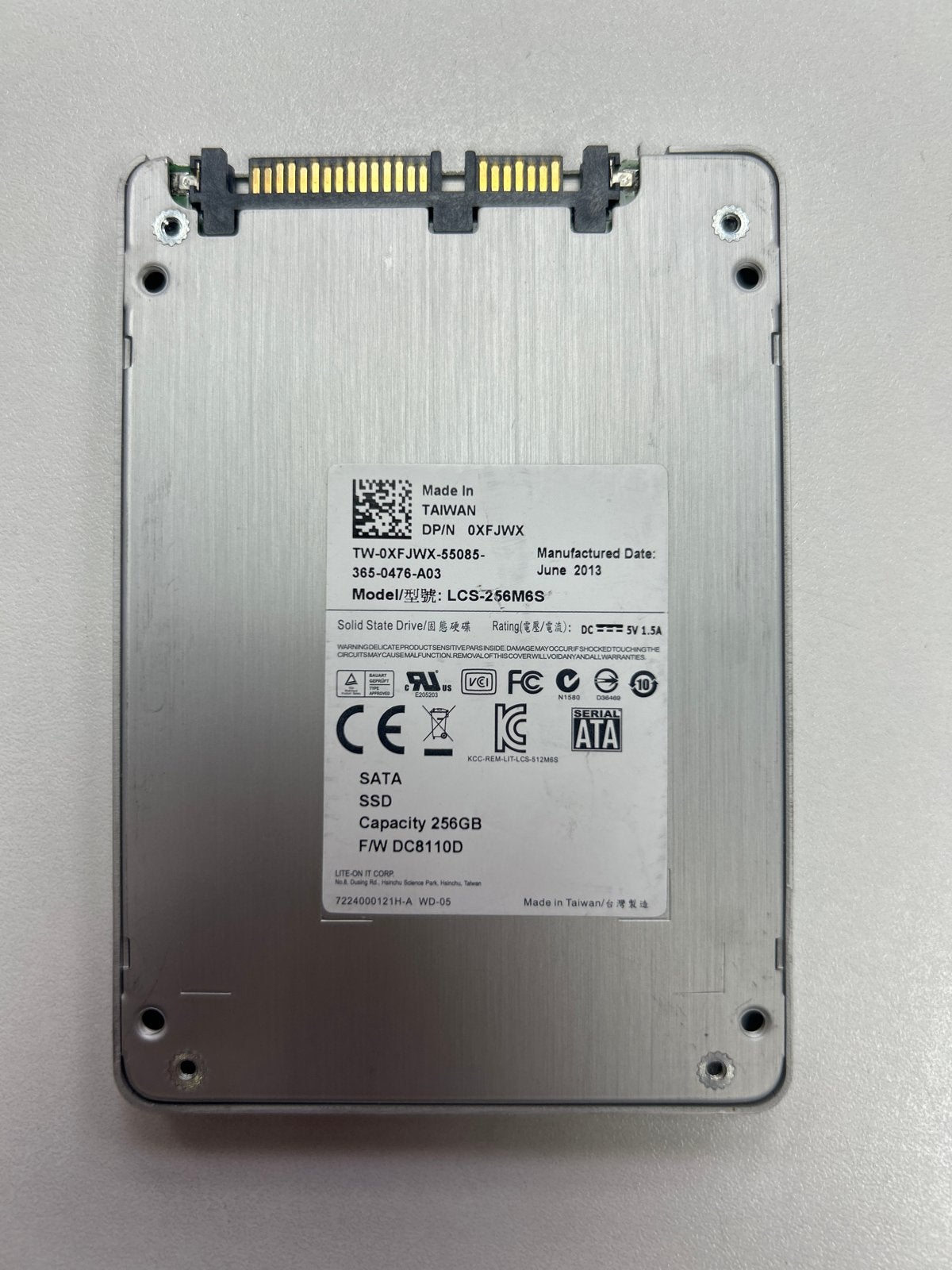 Lite-On LCS-256M6S 256GB SATA SSD, Computers en Software, Intern, Gebruikt, Server, Ophalen of Verzenden