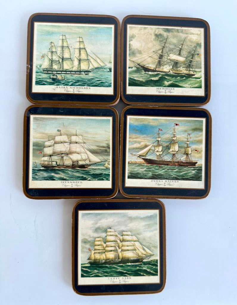 5 Vintage Pimpernel Onderzetters   Clipper Ships, Ophalen of Verzenden, Zo goed als nieuw