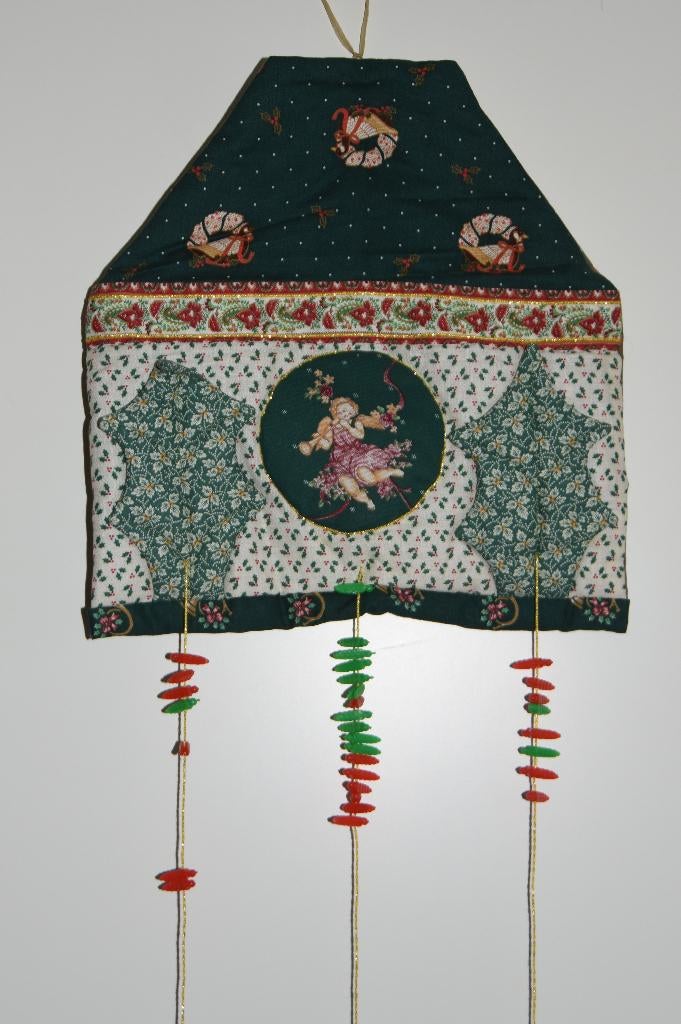 Handgemaakt Kersthuis voor kerstkaarten Patchwork Quilt, Verzenden