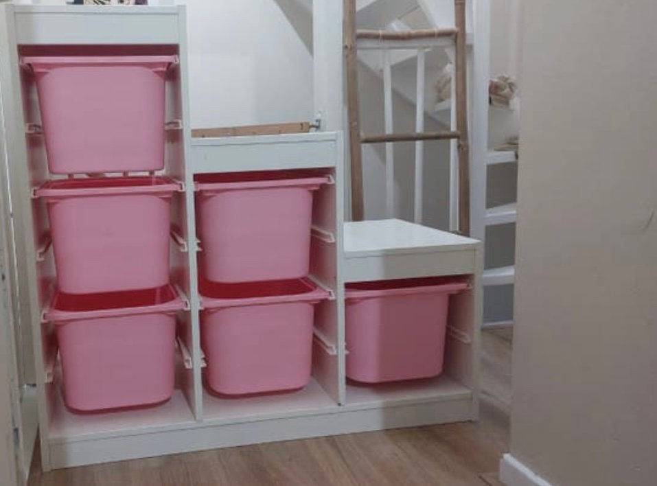 ikea trofast opbergkast met roze bakken, Ophalen, Gebruikt, Kast