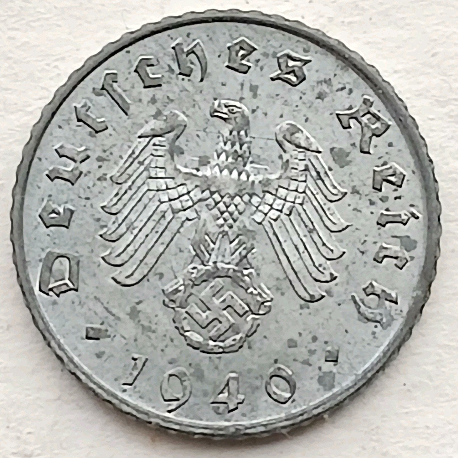 5 Reichspfennig 1940A Nazi Duitsland Oude Munt WO2 Swastika, Ophalen of Verzenden, Duitsland