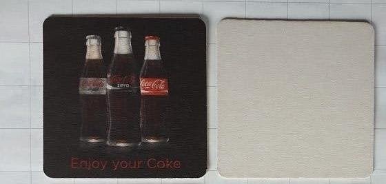 Coca-Cola Onderzetter/viltje Enjoy your Coke, Ophalen of Verzenden, Zo goed als nieuw, Reclamebord