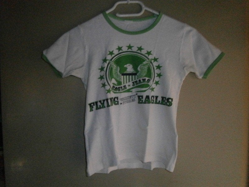 Vintage kindermaat: Eagle Jeans Flying Eagles variety stores, Ophalen, Gedragen, Maat 46 (S) of kleiner, Wit