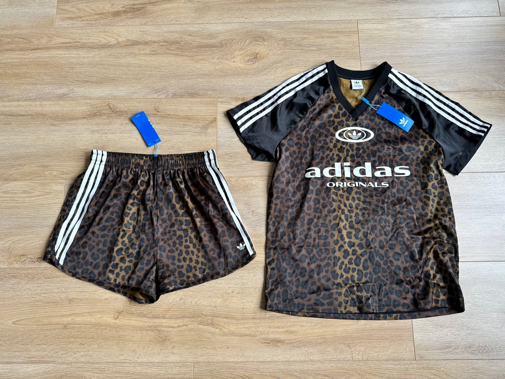 Adidas set leopard print, maat 38 M, Zwart, Nieuw, Lang, Ophalen