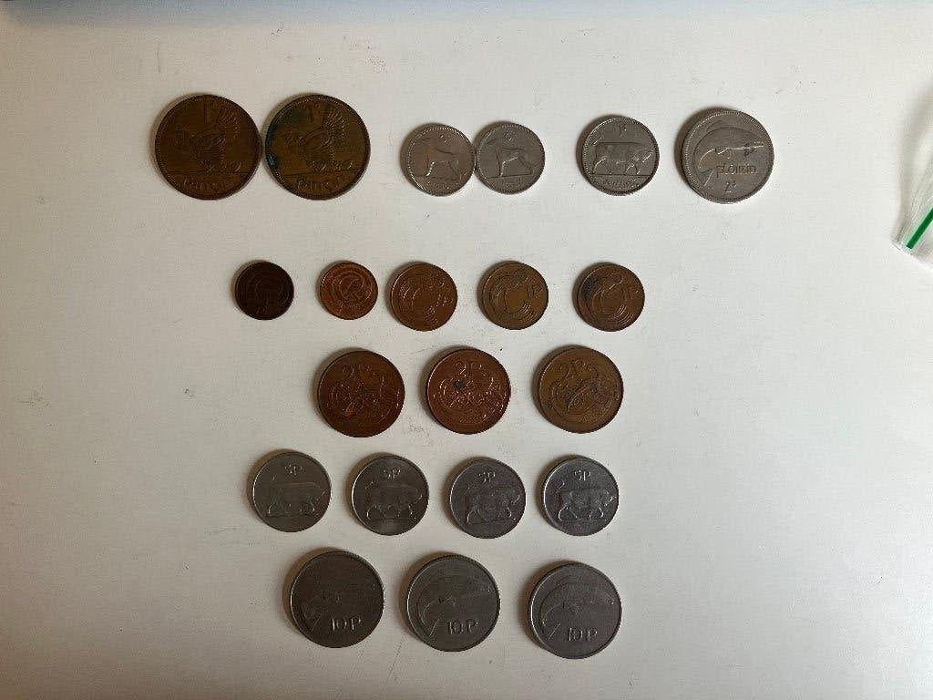 Ierland, 21 munten, 1951-1996, Ophalen of Verzenden, Overige landen, Losse munt