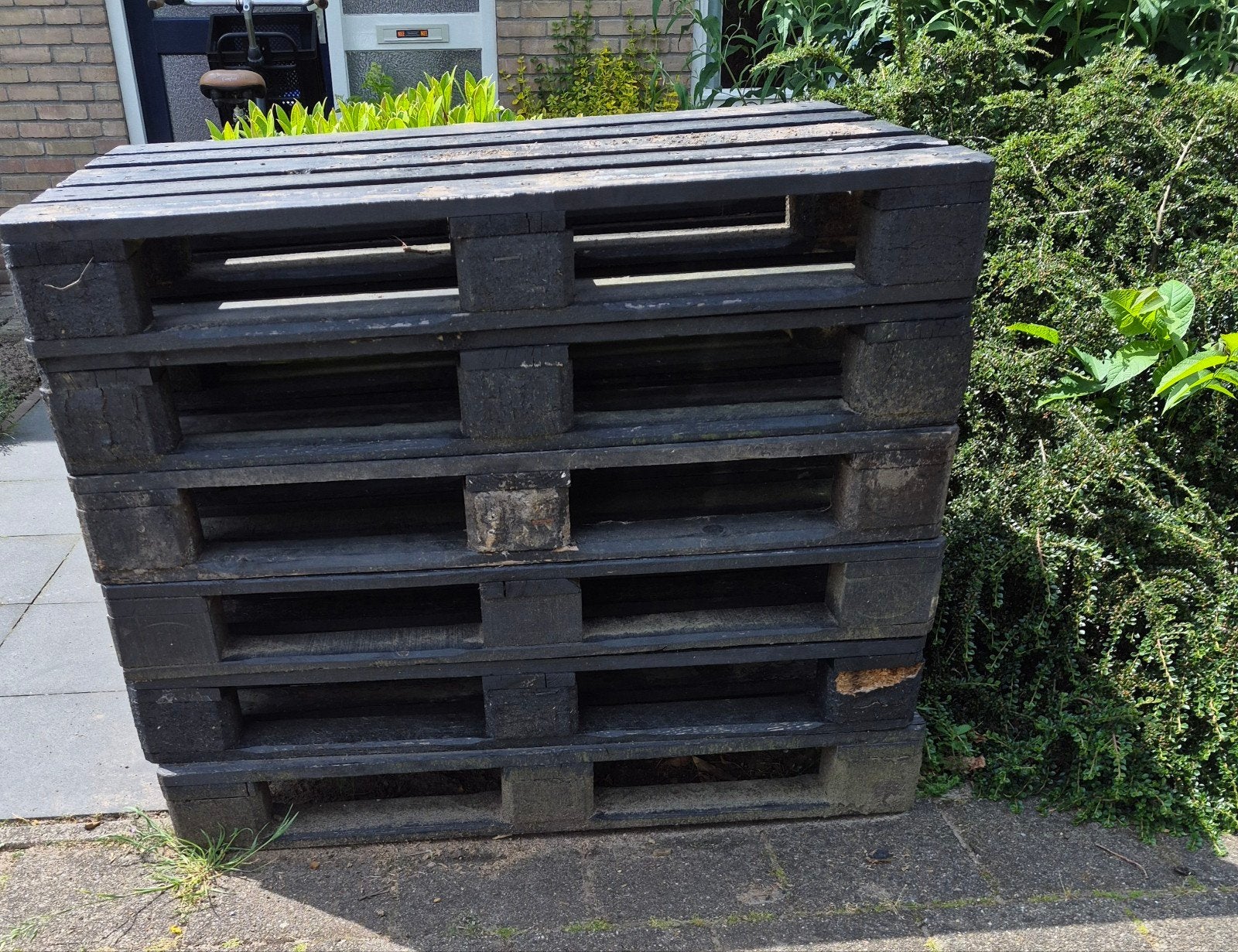 Gratis af te halen: 6 Gebruikte Pallets, Doe-het-zelf en Verbouw, Hout en Planken, Gebruikt, Pallet, Overige houtsoorten, Minder dan 200 cm