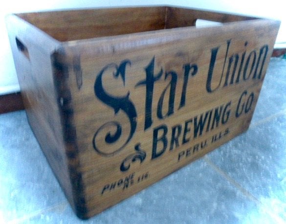 Vintage Star Union kist / krat / beer / bier / mancave, Minder dan 50 cm, Grenenhout, Minder dan 50 cm, Ophalen of Verzenden