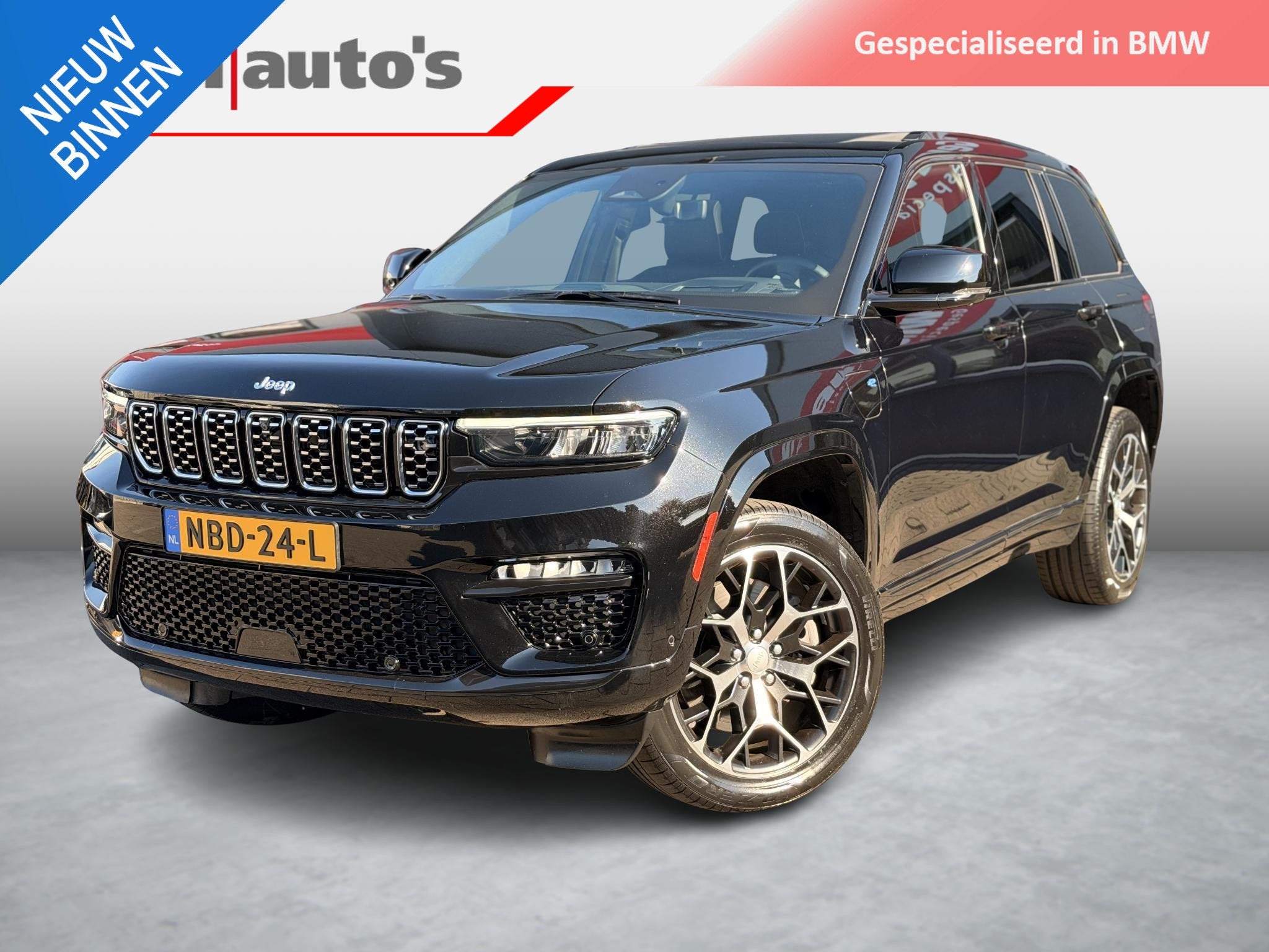 Jeep Grand Cherokee 2.0 Summit Reserve 4xe BLACK LINE Night, Auto's, Automaat, Dealer onderhouden, 4 cilinders, Zwart
