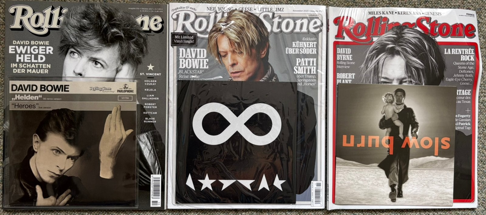 David Bowie 3x7" Heroes Slow Burn I Can't Give Rolling Stone, Cd's en Dvd's, Vinyl Singles, Limited edition, 7 inch, Single, 2020 tot heden