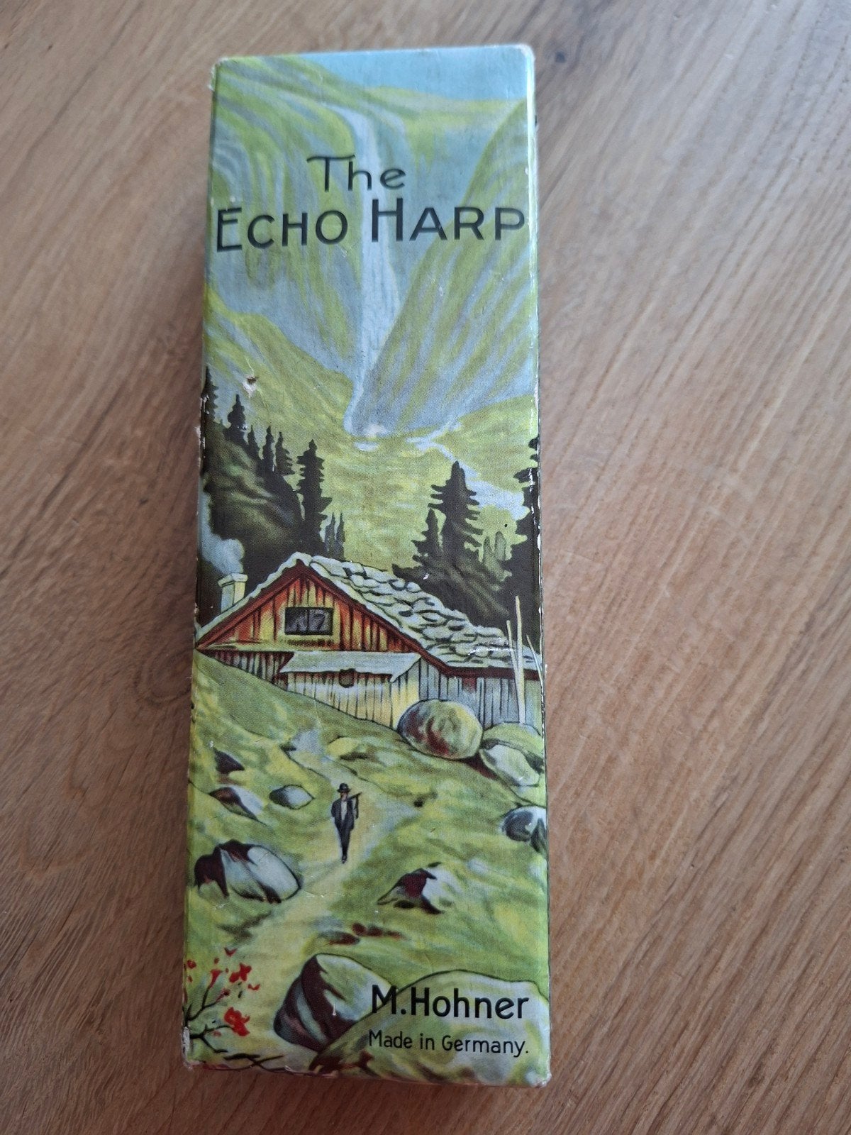 Vintage M. Hohner The Echo Harp Mondharmonica met doos, Ophalen of Verzenden