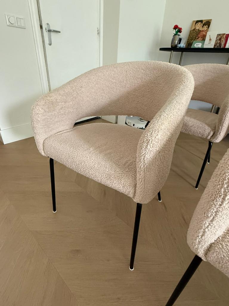 Boucle eetkamer stoelen ( 4stuks), Huis en Inrichting, Stoelen, Ophalen of Verzenden, Gebruikt