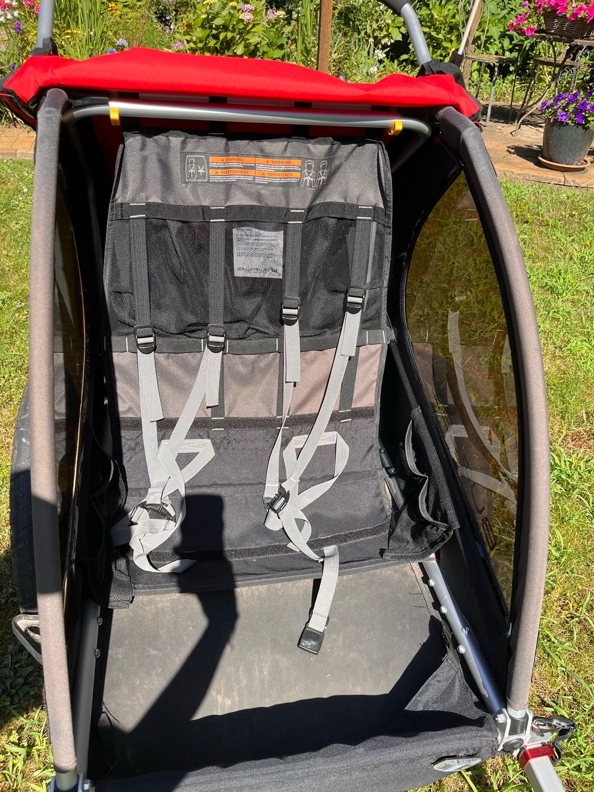 Burley Honey Bee Fietskar met Baby Snuggler, Fietsen en Brommers, Fietsaccessoires | Aanhangers en Karren, Ophalen, Gebruikt, Opvouwbaar