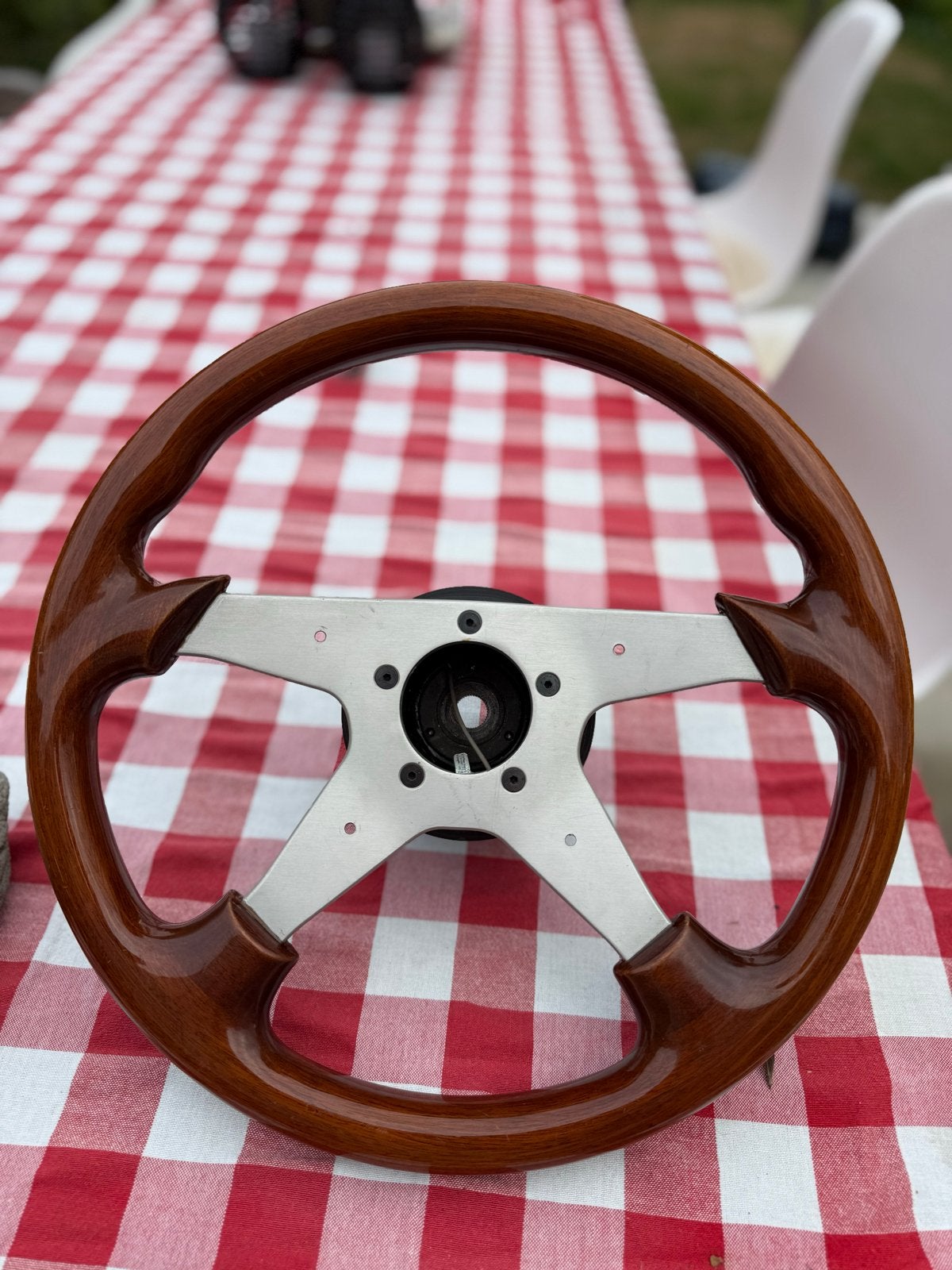 Vintage Italiaans houten sportstuur 35,5 cm + Victor naaf, Ophalen of Verzenden, Gebruikt, Audi