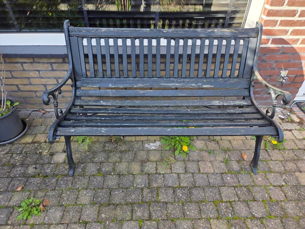 Gietijzeren tuinbank, Ophalen, Gebruikt, Metaal