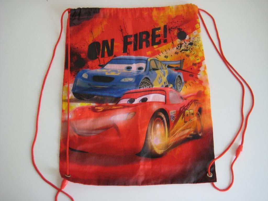 Cars gymtas Bliksem Lightning McQueen on fire ZGAN, Ophalen of Verzenden, Zo goed als nieuw