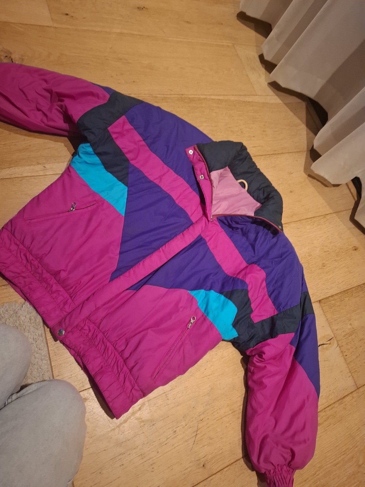 Retro Vintage Jaren '90 Jas Maat M/L, Kleding | Dames, Ophalen of Verzenden, Gedragen, Maat 38/40 (M), Meerkleurig