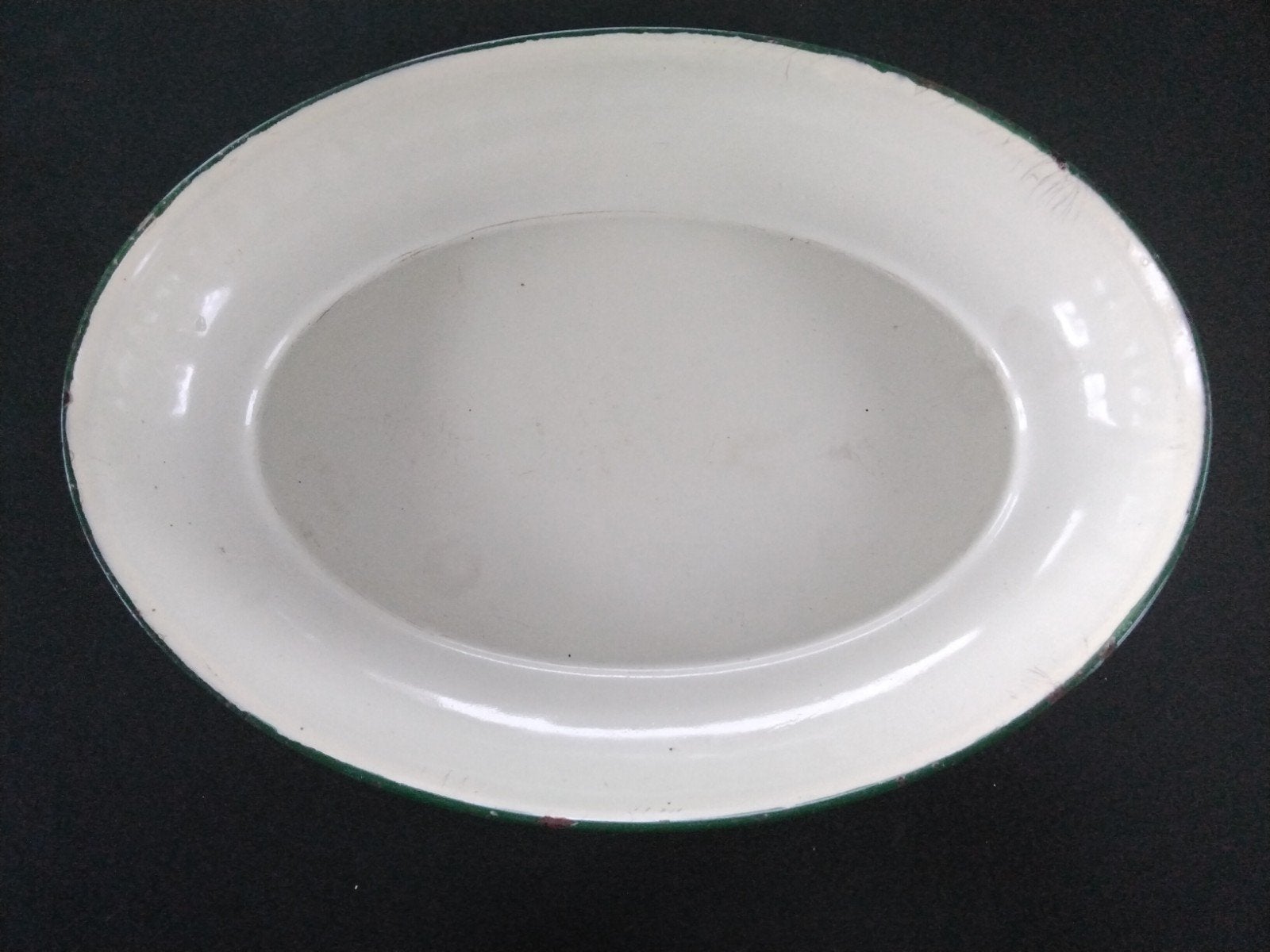 Vintage geëmailleerde ovale schaal, Ophalen of Verzenden