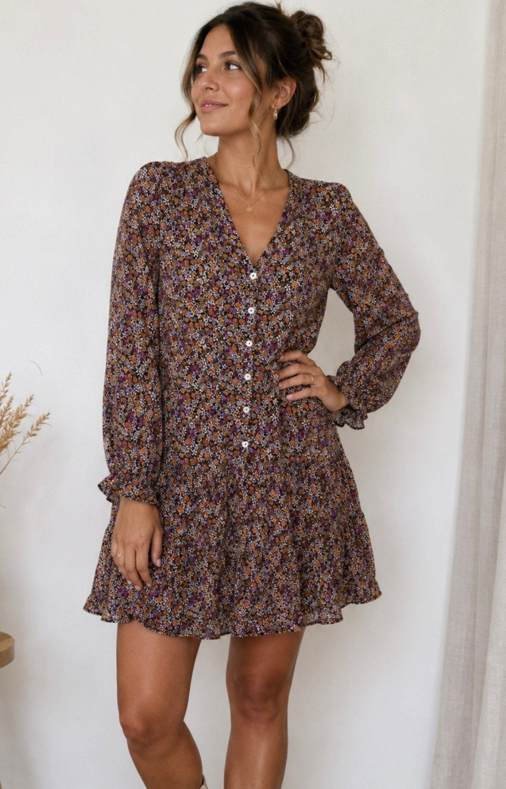 Yezz Bloemenprint jurk maat L, Kleding | Dames, Meerkleurig, Maat 42/44 (L), Yezz, Ophalen of Verzenden