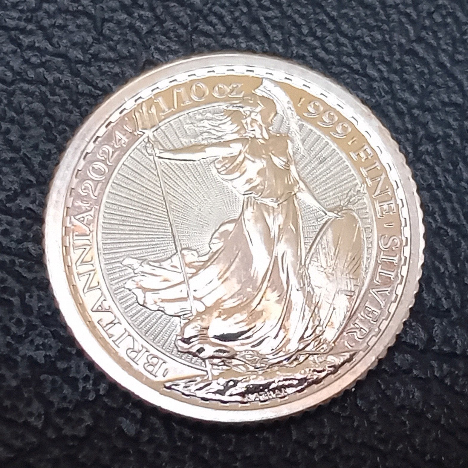 Britannia 20 Pence Zilveren Munt Koning Charles III, Ophalen of Verzenden, Zilver