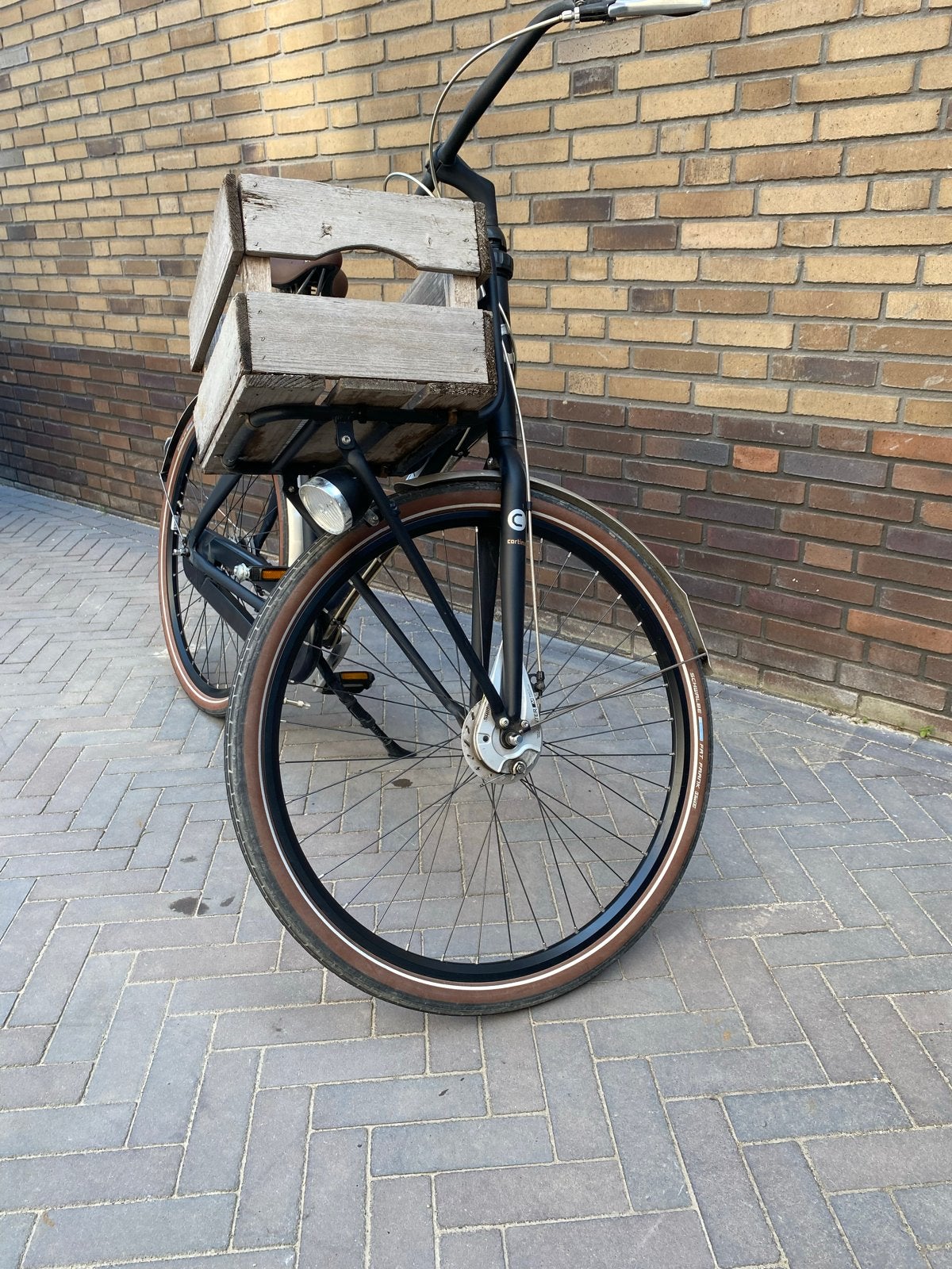 Cortina Crush 28 inch transportfiets zwart, Ophalen, Gebruikt, Overige merken, Versnellingen