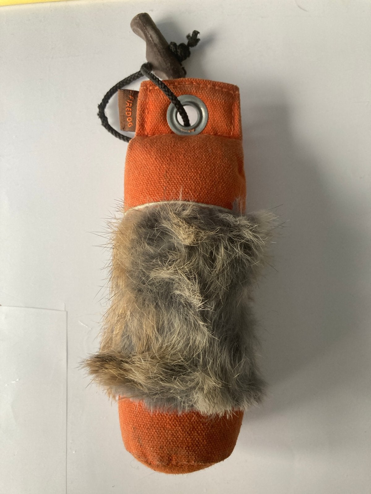 Firedog Jachttraining Dummy met Konijnenbont (Oranje), Dieren en Toebehoren, Ophalen of Verzenden, Gebruikt, Apporteerspeelgoed