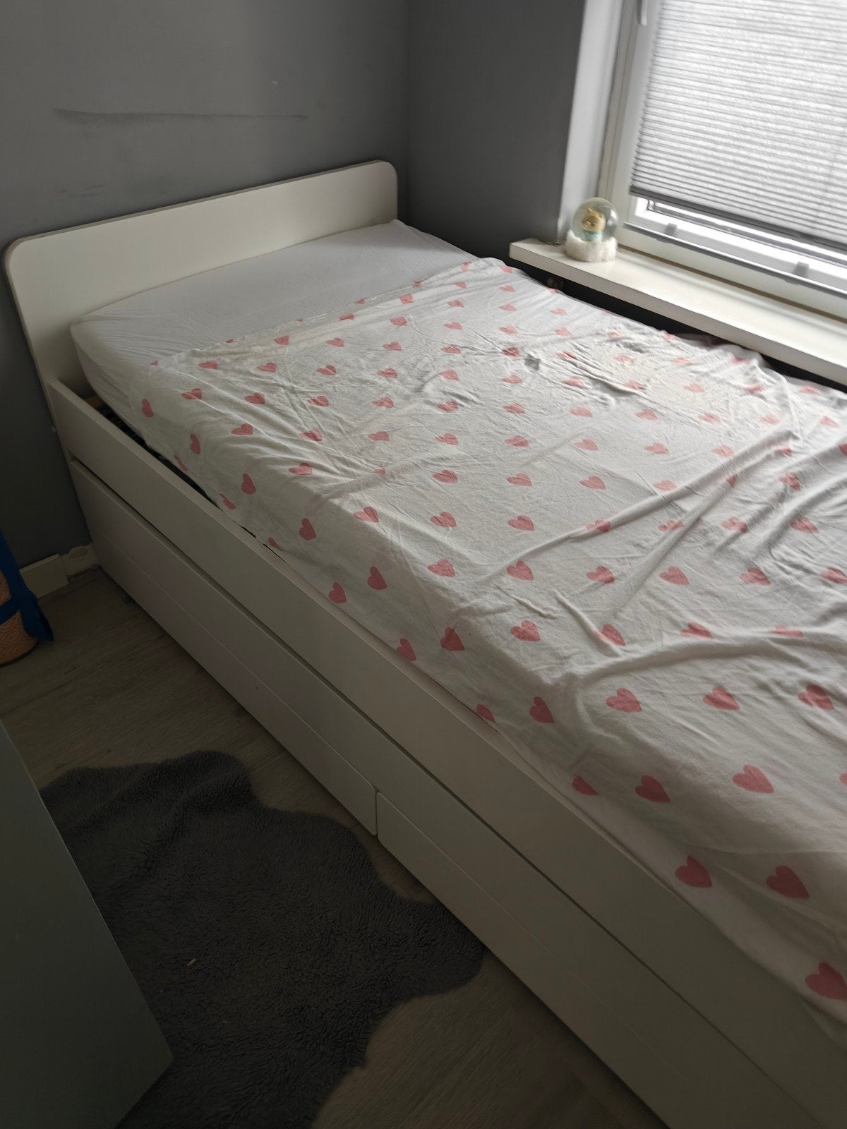 Kinderbed 210x90 met lades en uitschuifbaar 2e bed, Huis en Inrichting, Ophalen, 90 cm, Eenpersoons, Wit