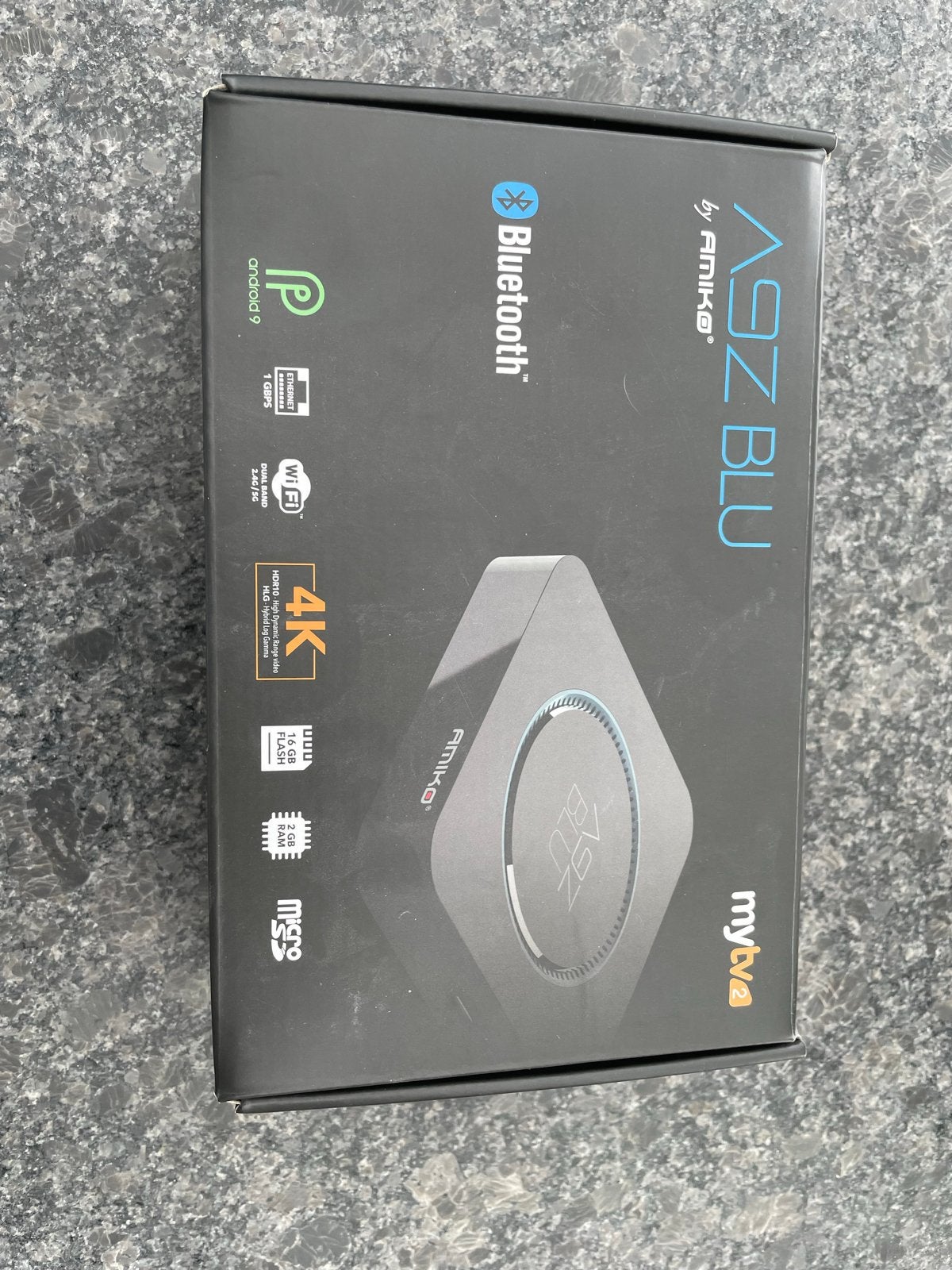 Amiko A9Z BLU 4K Android TV Box - Zonder adapter, Ophalen of Verzenden, Zo goed als nieuw, HDMI, Zonder harde schijf