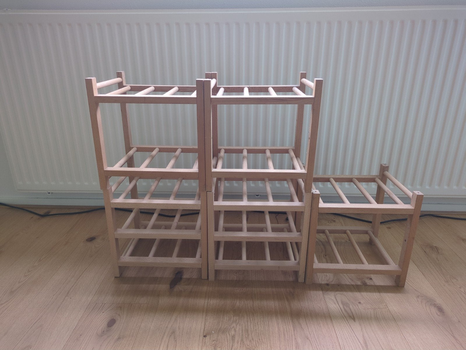 Houten wijnrek - modulair en uitbreidbaar, Ophalen, Gebruikt, 25 flessen of meer, 75 cm of meer