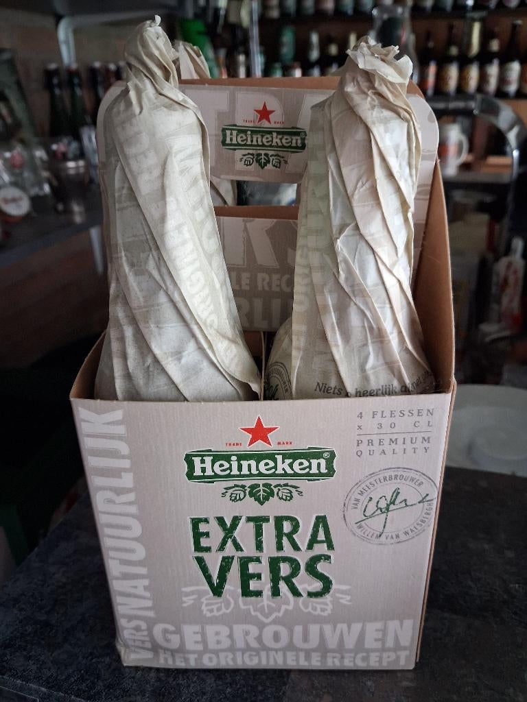 Heineken extra vers  4 pak, Verzamelen, Ophalen of Verzenden, Zo goed als nieuw, Flesje(s), Heineken