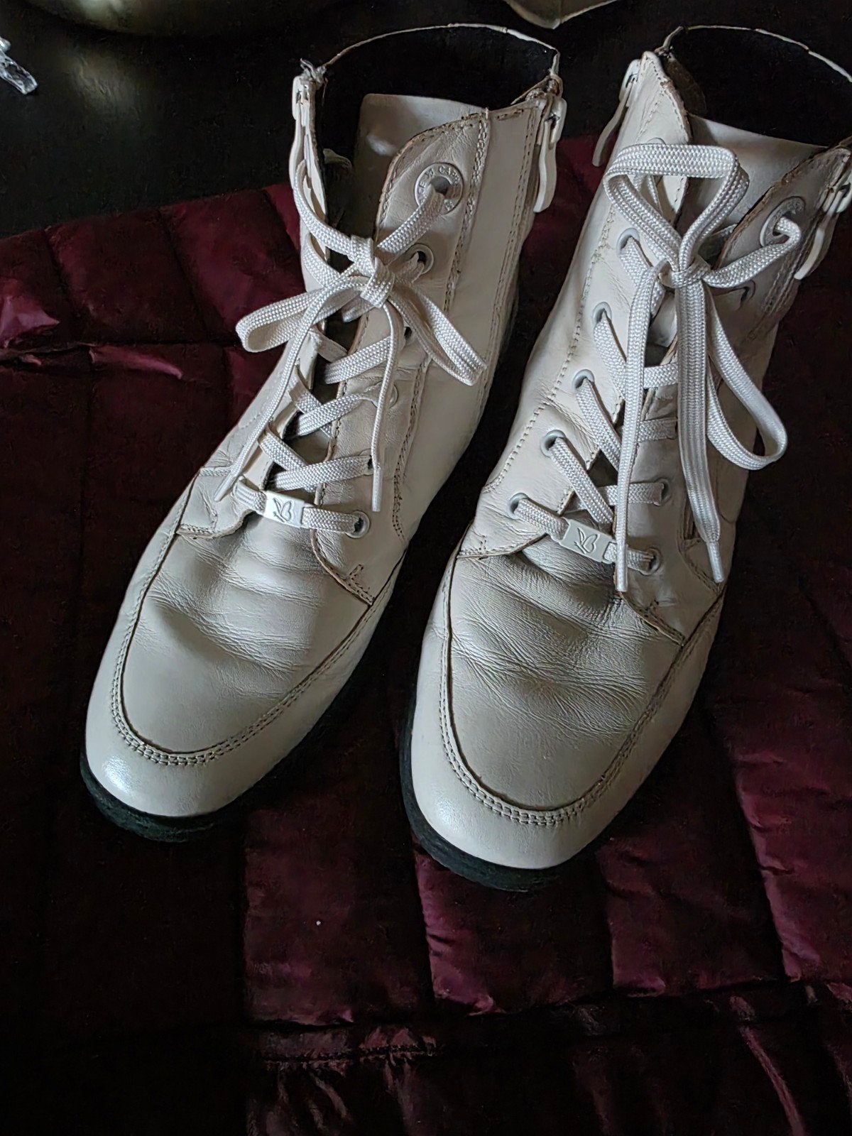 Beige Leren Korte Laarzen Maat 40, Ophalen of Verzenden, Gedragen, Beige, Lage of Enkellaarzen