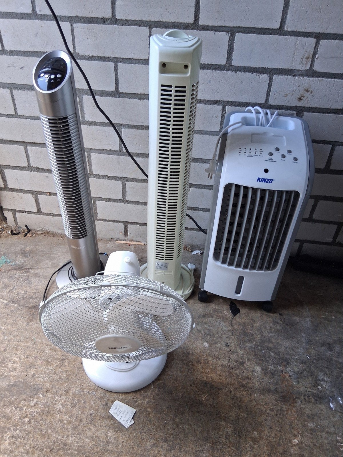Diverse ventilatoren: toren, tafel en luchtkoeler, Witgoed en Apparatuur, Ventilatoren, Ophalen of Verzenden, Gebruikt, Torenventilator