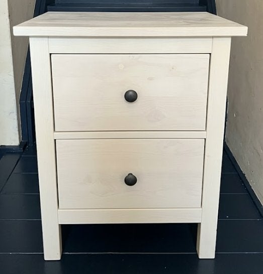 Ikea Nachtkastje HEMNES Wit 2 lades 54x66cm grenenhout, Ophalen, Gebruikt, Minder dan 45 cm, 55 tot 70 cm