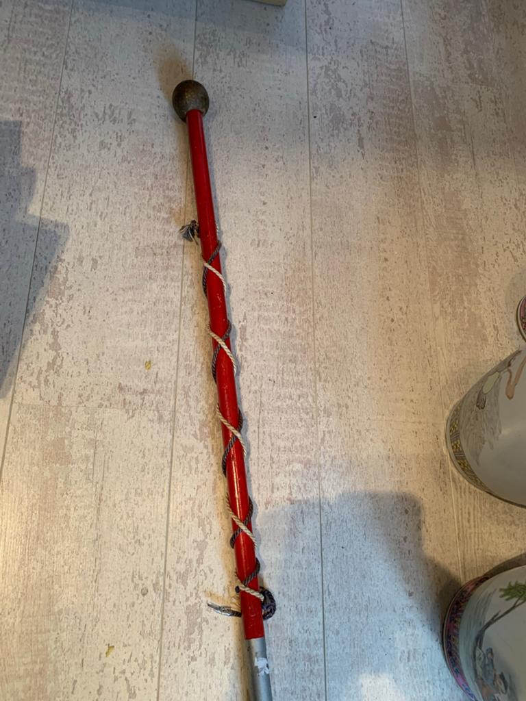 Antieke Houten Tambourmaître Stok / Drumband Staf, Antiek en Kunst, Curiosa en Brocante, Ophalen of Verzenden