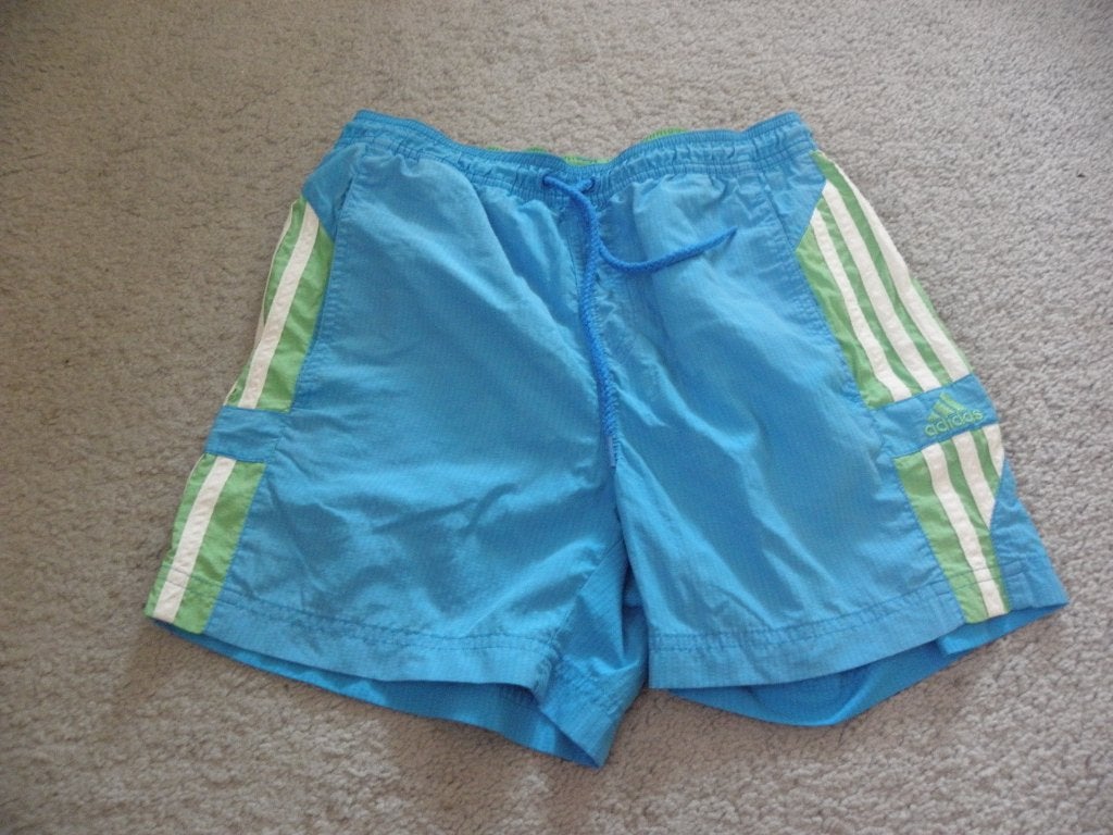 Origineel blauw zwem short bermuda broek ADIDAS mt 140 prima, Adidas, Gebruikt, Sport- of Zwemkleding, Ophalen of Verzenden